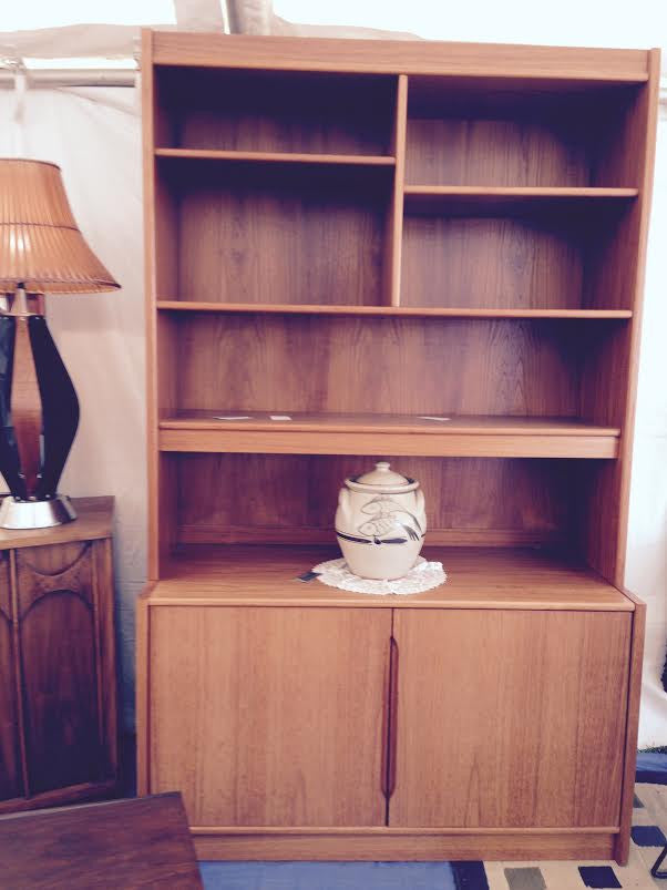Mid Century Modern Danish Cabinet with Display Shelves