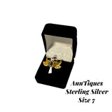 Sterling & Vermeil Taxco Grape Leaf Ring