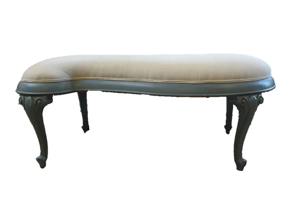 French Style 'S' Shaped Upholstered Bench SOLD