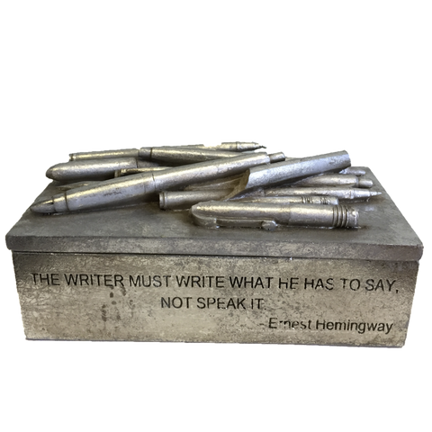 Ernest Hemingway Quote Pencil Box SOLD