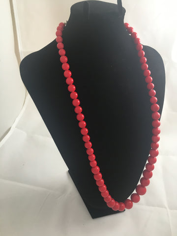 Necklace Graduated Red Bead Necklace