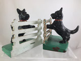Hubley Cast Iron Scottie’s on Fence Bookends set of 2 SOLD