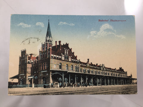 Postcard, Bahnhofstrasse Skalmterzyce postcard